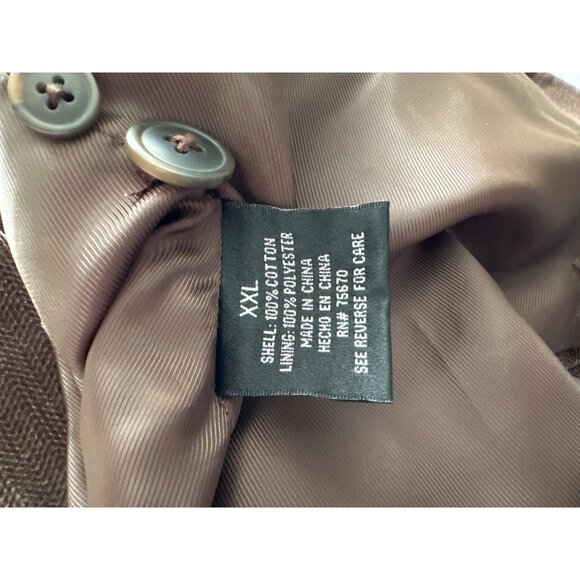 Michael Brandon Corduroy Brown Blazer 2 Button Cotton Lined Pockets Size XXL - Picture 6 of 7